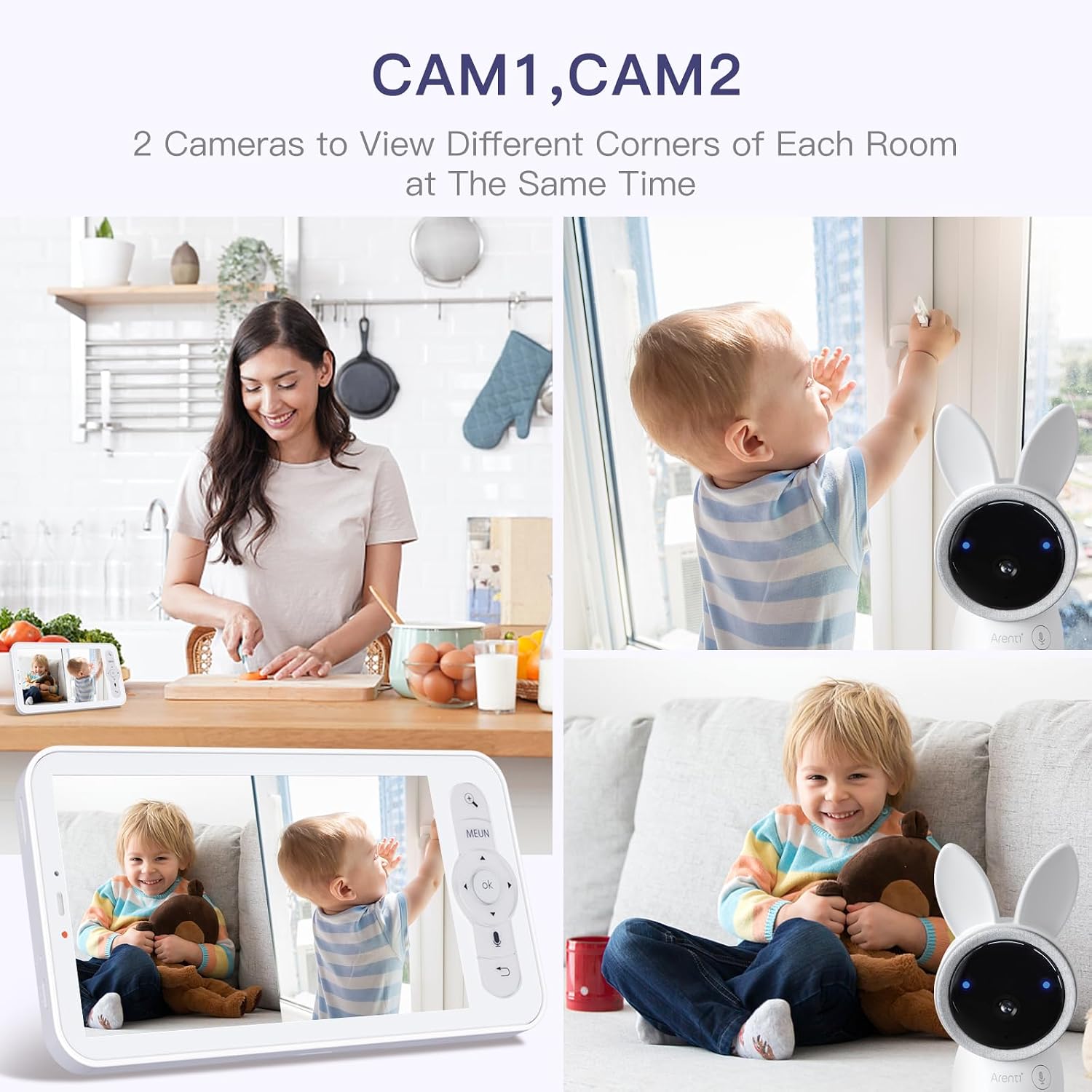 Detalle 2 de Arenti 2.5K 5GHz Baby Monitor Two Cameras