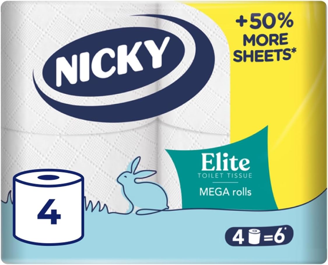 Detalle de Nicky Elite 24 Rolls of Toilet Tissue, 3-Ply