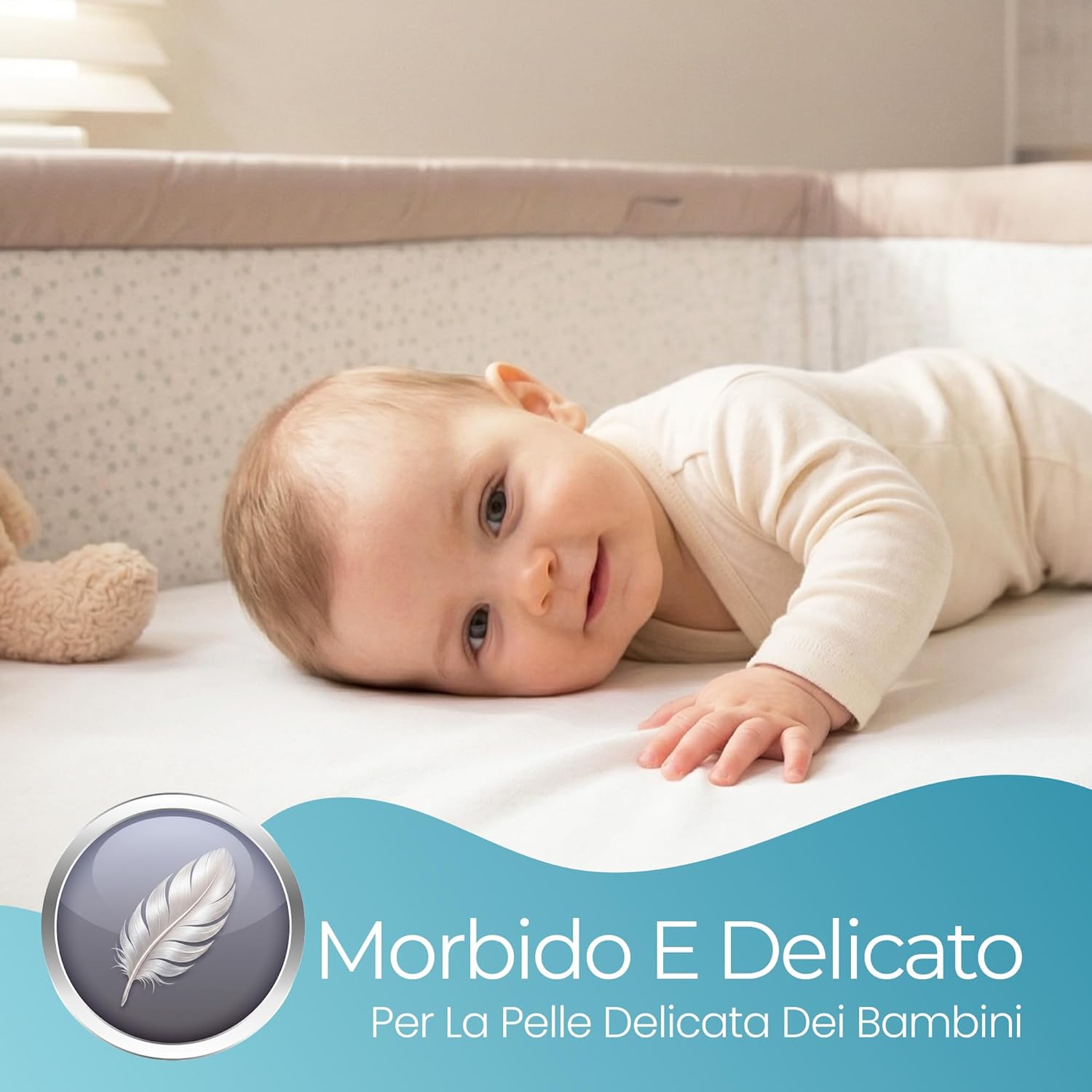 Thumbnail 2 de Lenzuola Next To Me 51x85 – Set di 2 pezzi in cotone biologico con angoli (bianco)