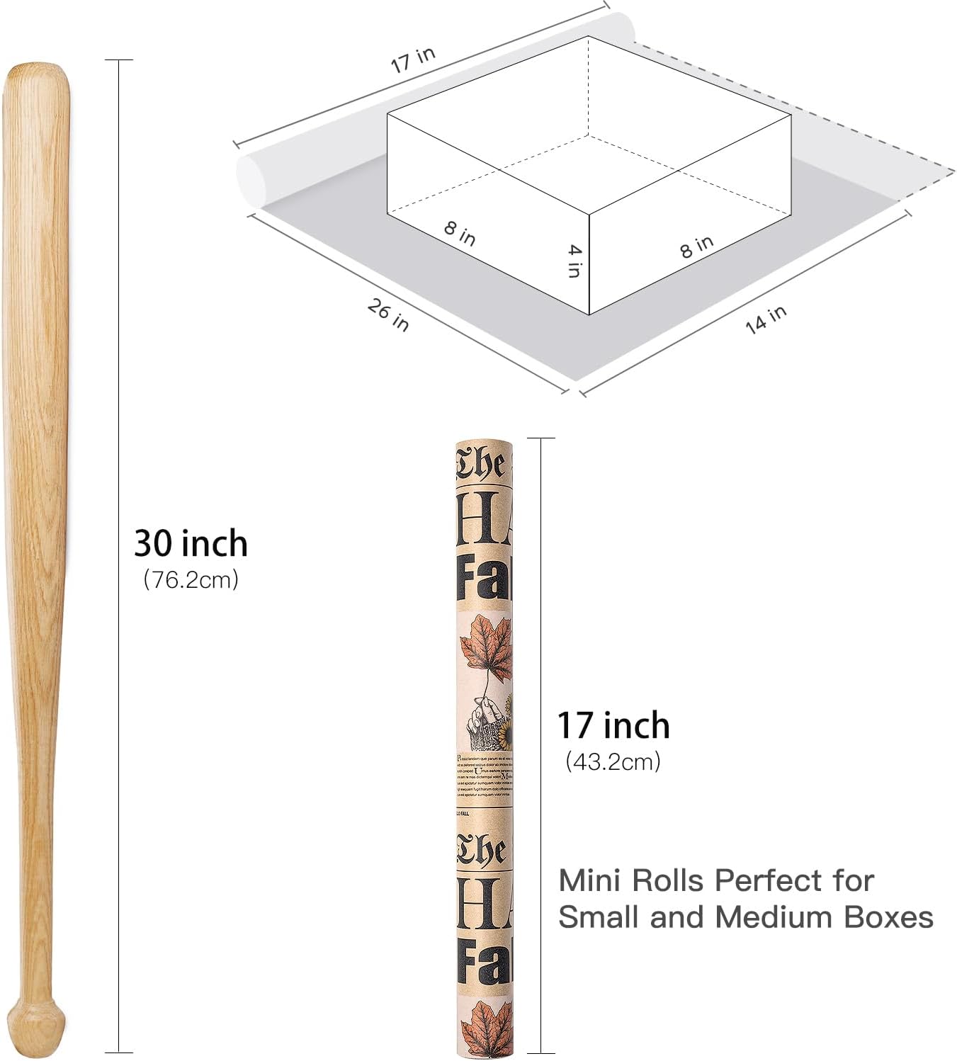 Thumbnail 4 de RUSPEPA Kraft Wrapping Paper Roll, 17 Inches x 16.4 Feet