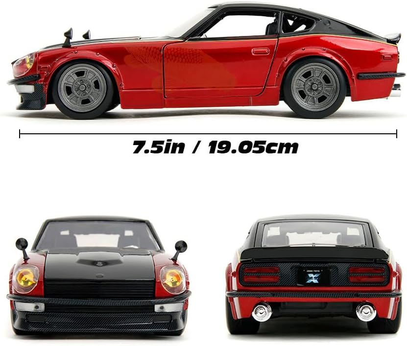 Detalle de Jada Toys Fast and Furious Modellauto 1972 Datsun 240Z (rot) – Maßstab 1:24, Filmauto aus Fast X