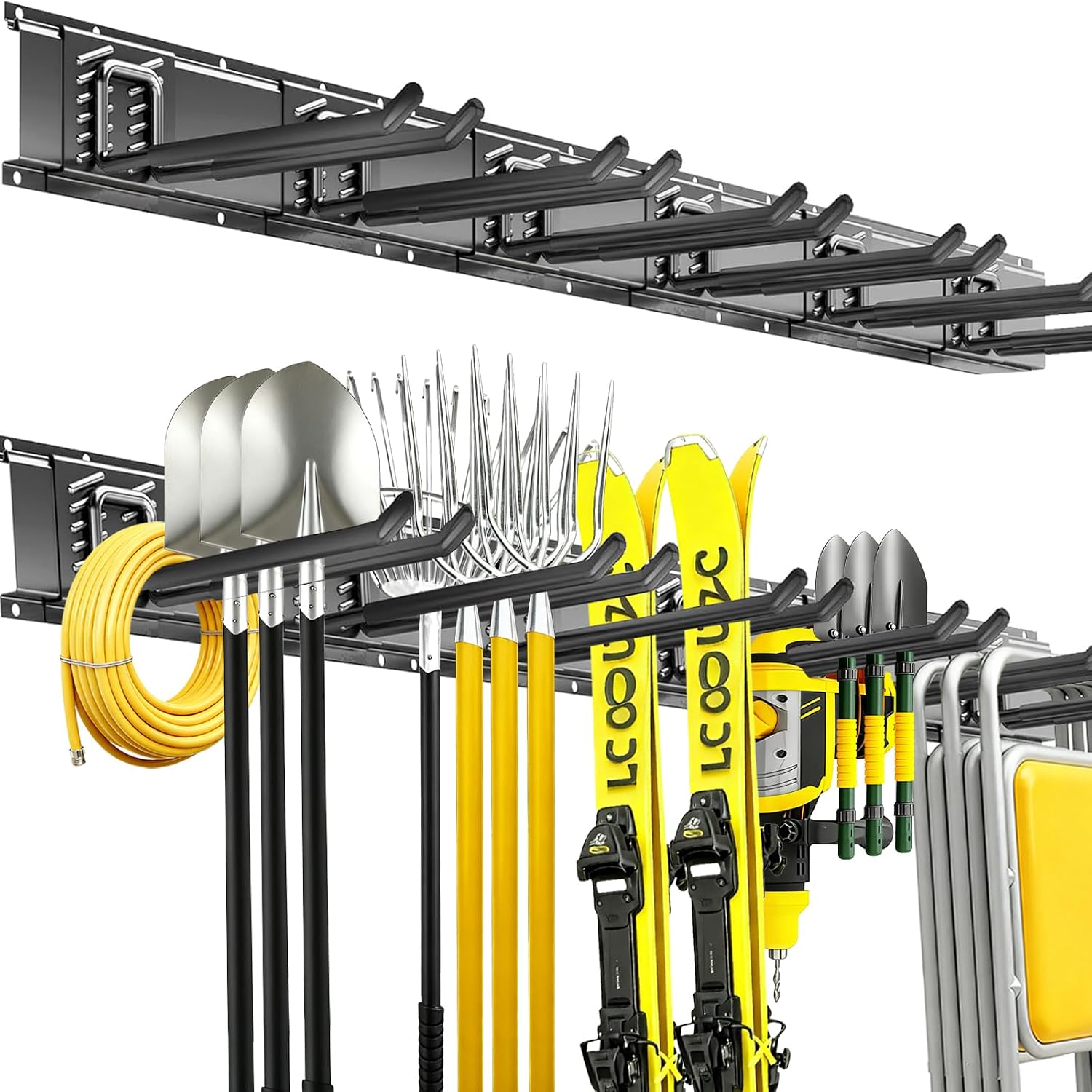 Detalle de CRXCRC CRXCRC-001 48-Inch Wall-Mounted Tool Organizer with 6 Adjustable Hooks