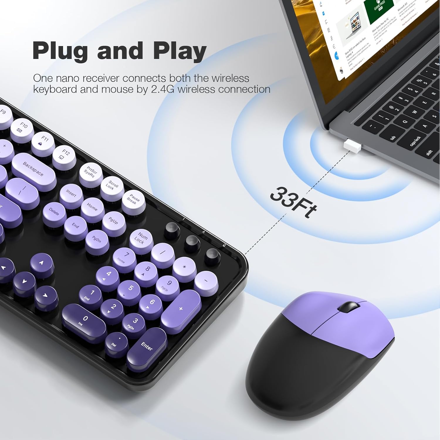 Thumbnail 1 de MOFII Wireless Keyboard and Mouse Combo Full-Size 📱