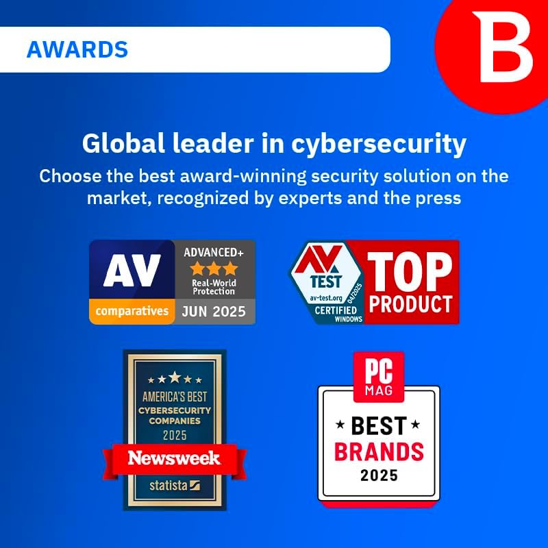 Detalle de Bitdefender Antivirus Plus for 3 Devices (1 Year) – PC Activation Code by Email