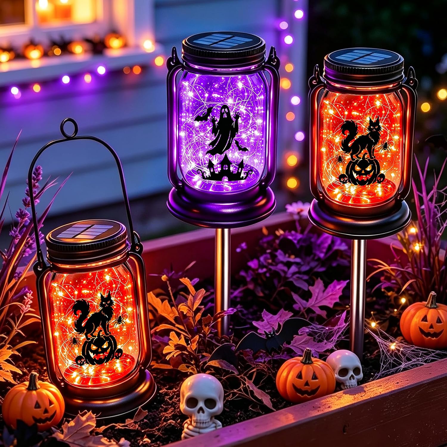 Detalle 2 de Halloween Solar Lanterns Glass