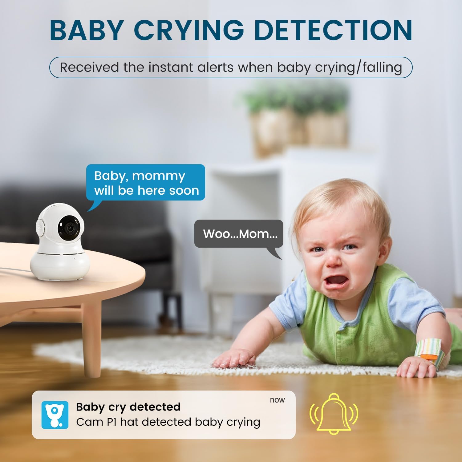 Detalle de litokam Little Elf Indoor Camera (2K) 360° Wi‑Fi Pet Camera with App Control, Two-Way Audio & IR Night Vision