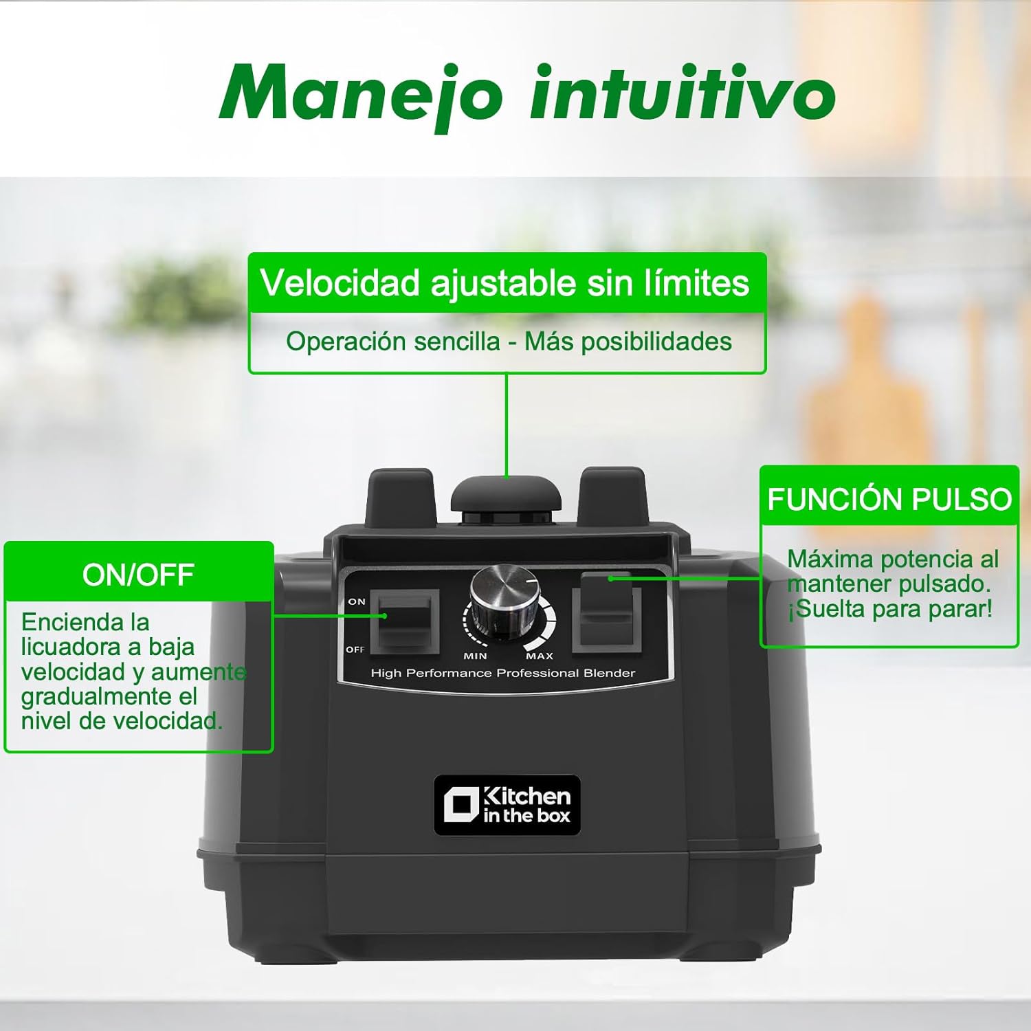 Thumbnail 3 de Kitchen in the box Batidora de vaso 1500W 2 L