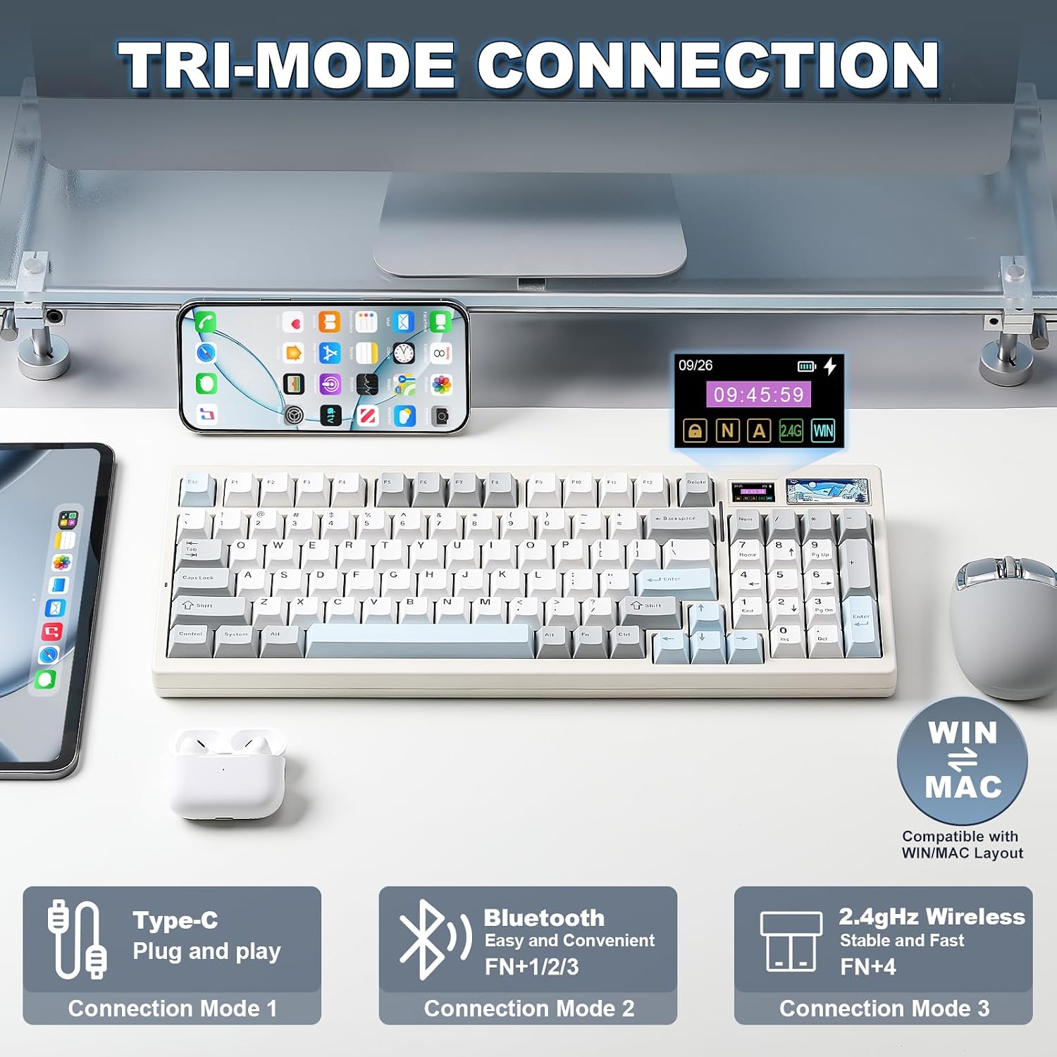 Thumbnail 3 de YUNZII IF99 Wireless Mechanical Keyboard with Smart LCD Display