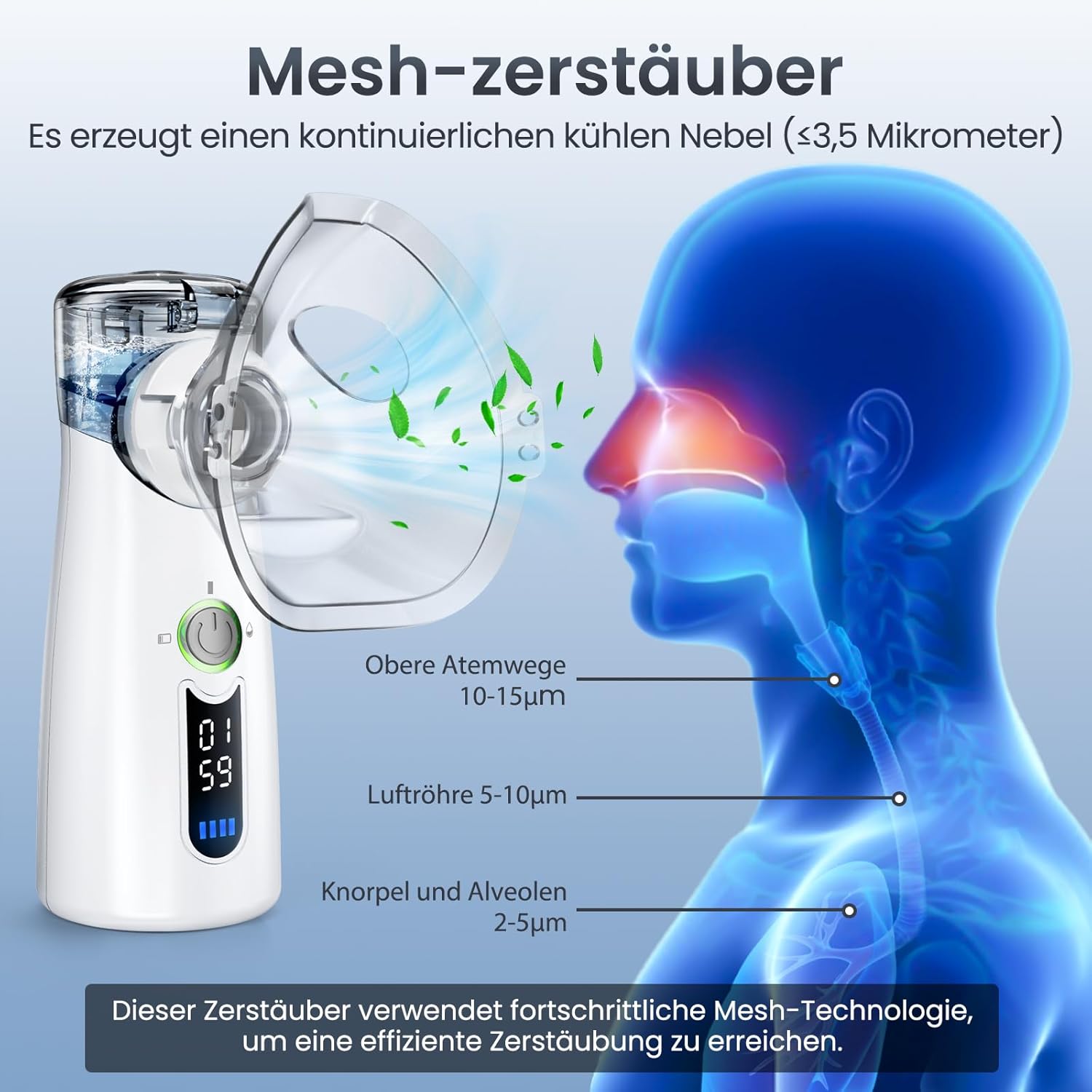 Detalle 2 de Bntath Inhalationsgerät Ultraschall 120 kHz