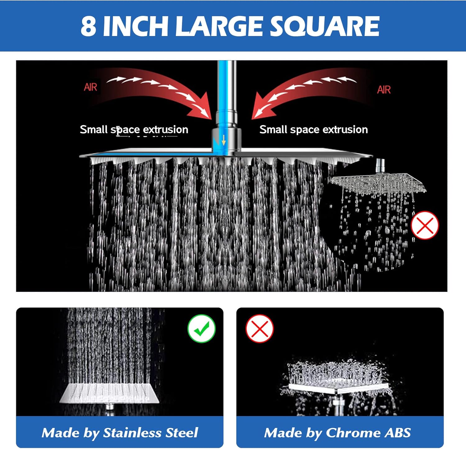 Thumbnail 5 de 8" Rain Shower Head with Handheld Combo