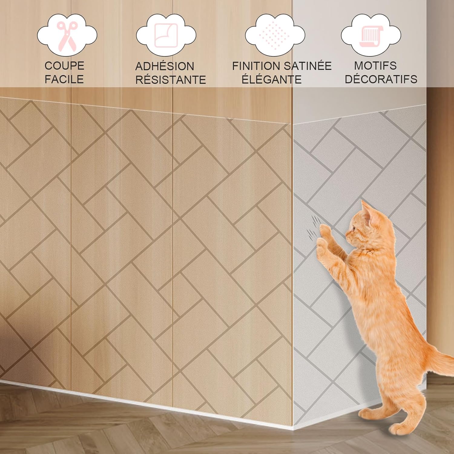 Thumbnail 1 de Protection Canapé Chat anti-griffe 30 cm x 5 m – rouleau autocollant à motifs (matière mate)