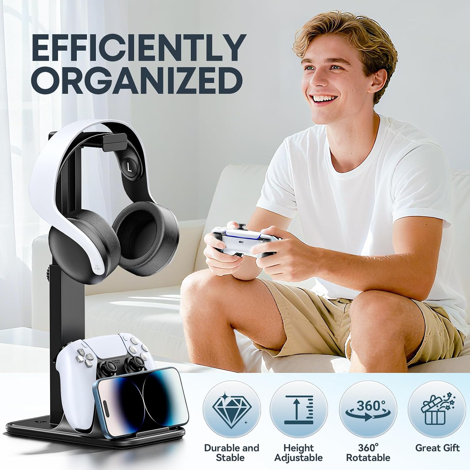 Thumbnail 6 de OIVO VGA DESIGN Gaming Controller Stand: 3-in-1 Desk Hub for Controllers, Headset and Phone