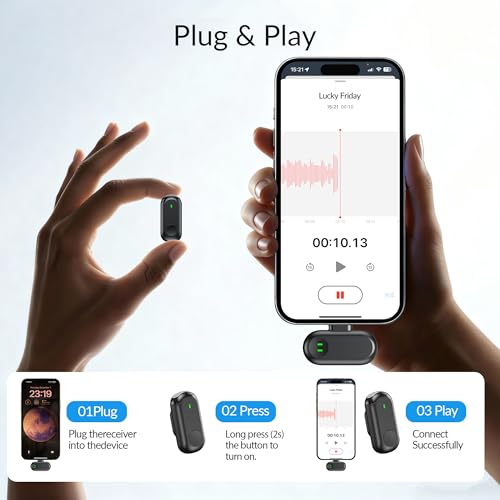 Thumbnail 4 de Leyalian Mini Wireless Lavalier Microphone: USB-C Magnetic Mini Mic for Vlogging and Live Streaming