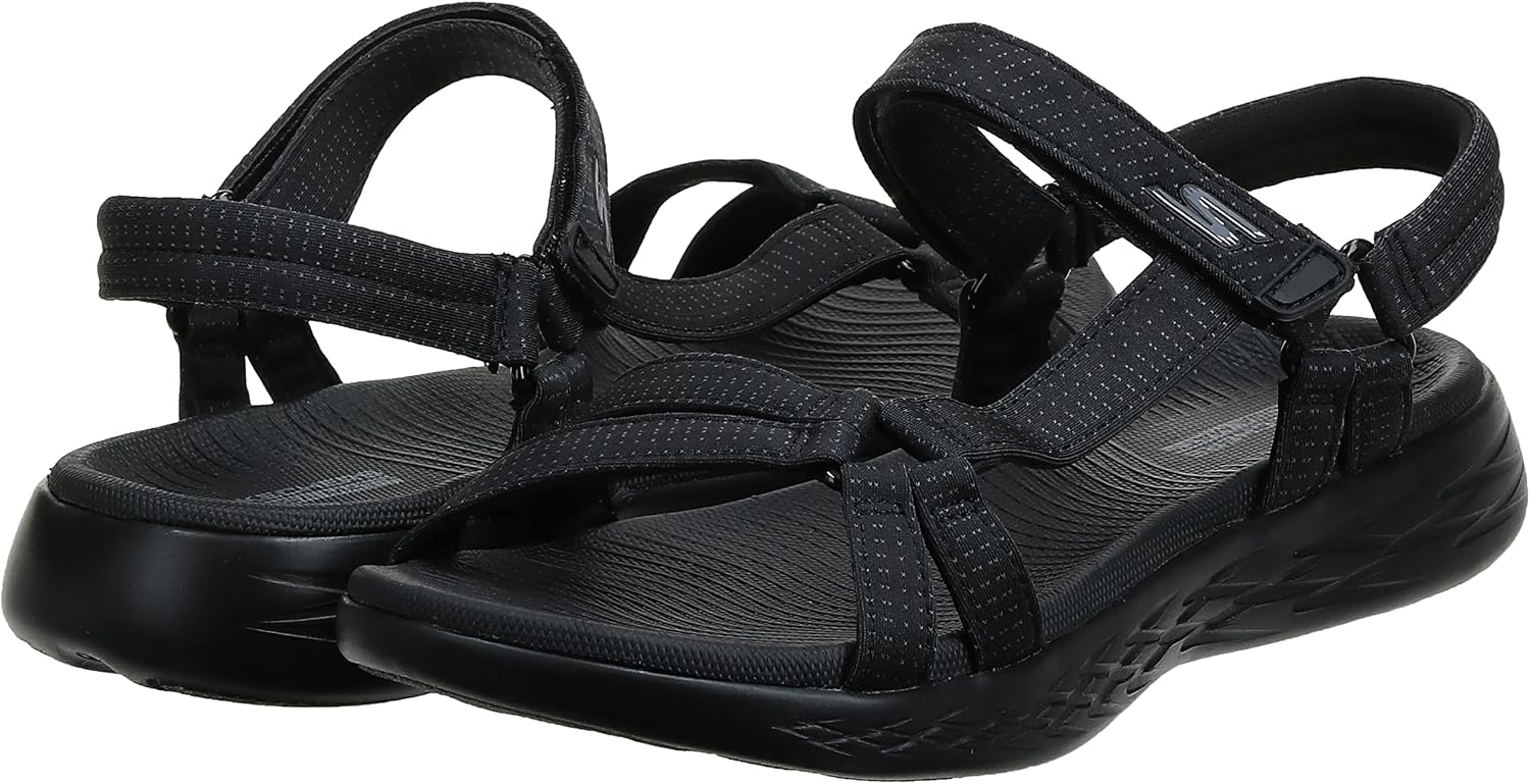 Detalle de Skechers On-The-Go 600 Brilliancy: sandalias atléticas mujer en negro