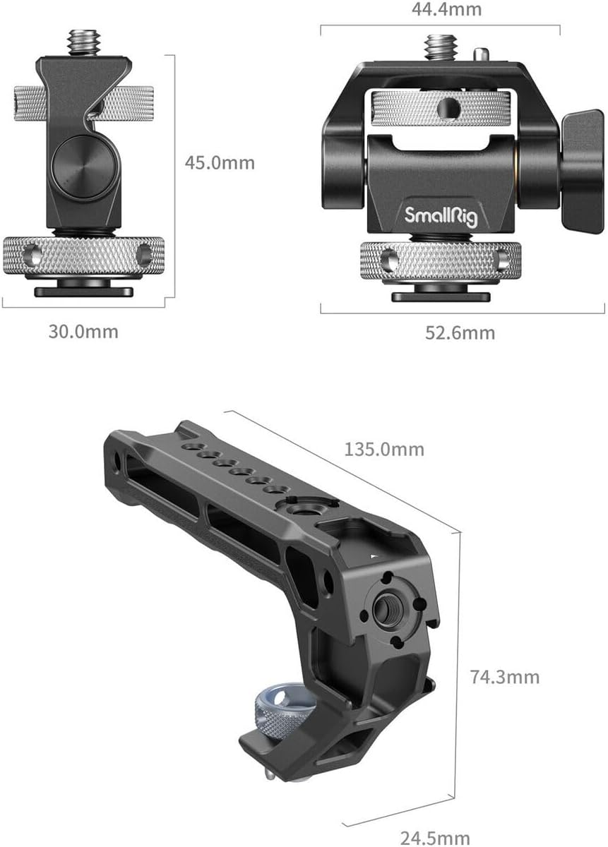 Detalle de SMALLRIG 5322 top handle with monitor mount