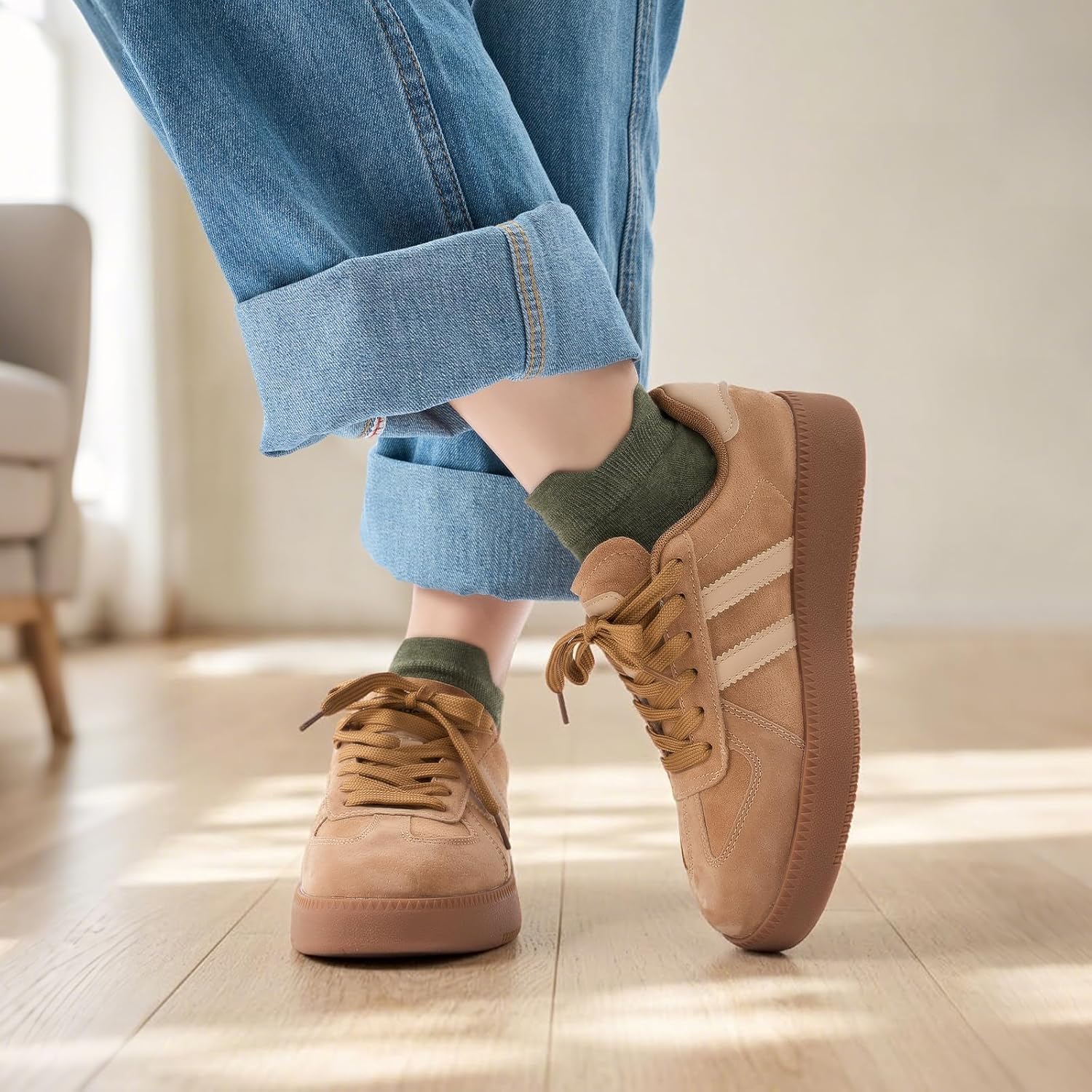 Thumbnail 2 de Effeet Lustige Sneaker Socken Damen – 10 Paar bunte Kurzsocken (Gr. 35–42) aus atmungsaktiver Baumwolle