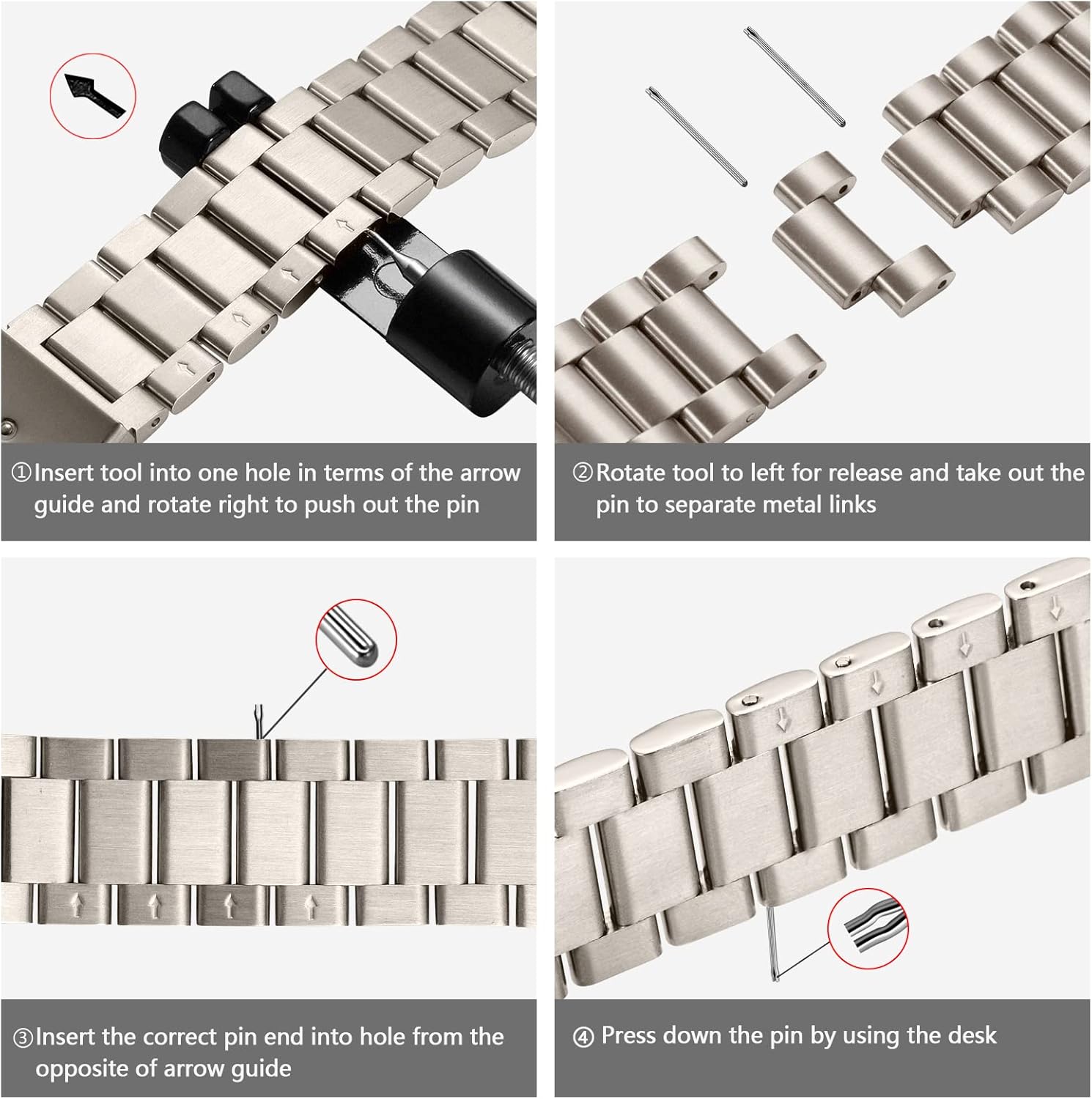 Thumbnail 5 de Netolo Metal Strap for Apple Watch (Series 11/10 46mm, Series 9/8/7 45mm, SE/SE 2 44mm, Series 6/5/4/3/2/1 42mm)