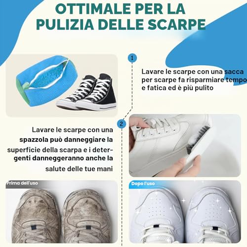 Detalle de YTUGIL Blu – Sacca lavaggio scarpe in lavatrice, 2 pezzi