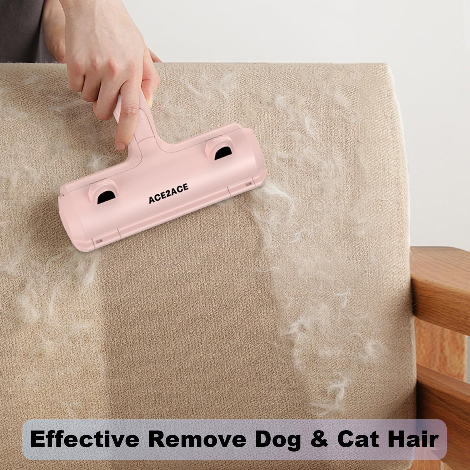 Detalle de ACE2ACE Brosse Anti Poils Animaux – Rouleau à Poils réutilisable (Rose)