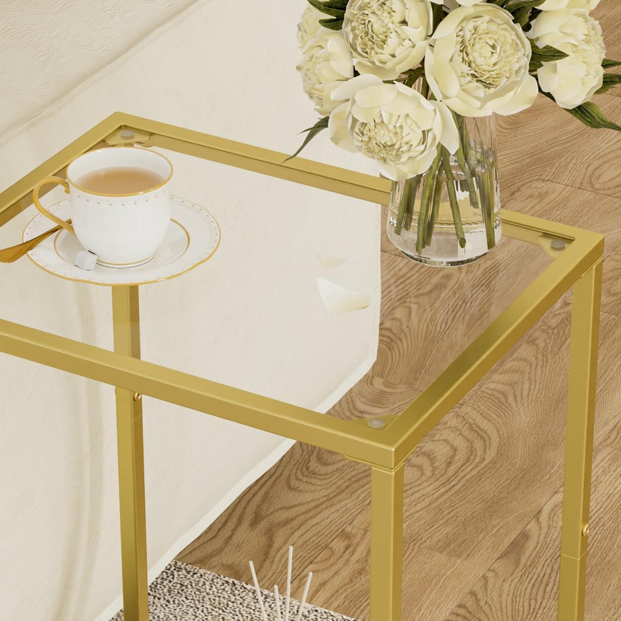 Thumbnail 6 de HOMSHO Side Table Set, Tempered Glass