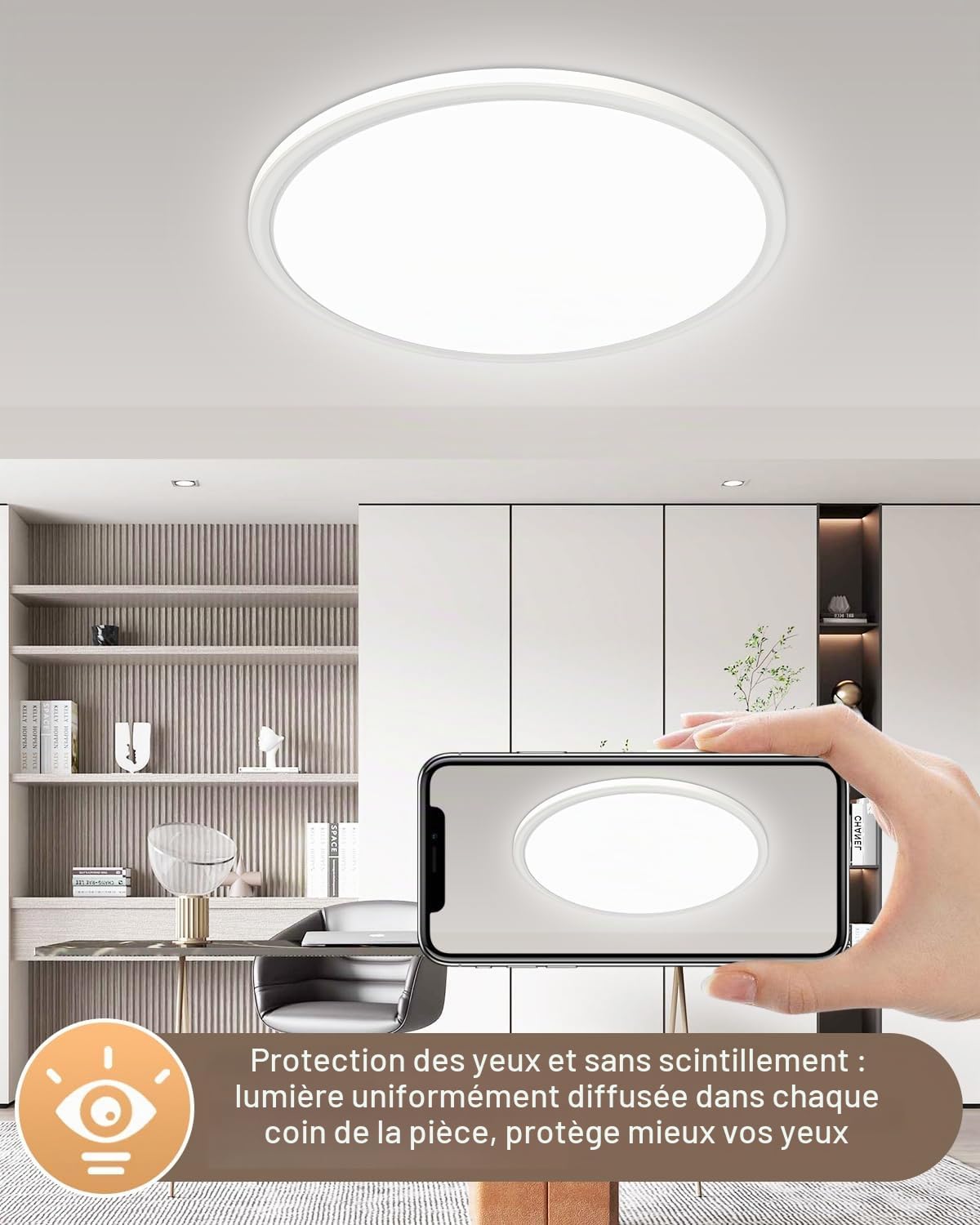 Thumbnail 6 de Bowfar led-plafondlamp 39 cm, 36 W, dimbaar met afstandsbediening