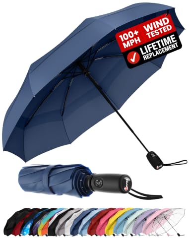 Detalle de Repel Windproof Travel Umbrella - Compact, Strong Winds Up to 100MPH, Auto Open/Close