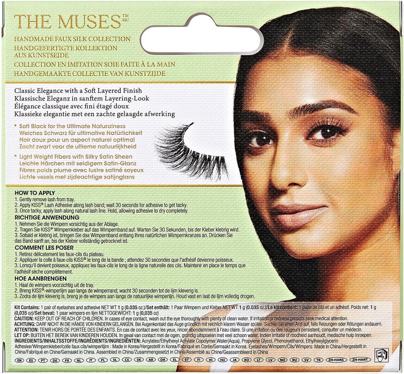 Detalle de KISS Lash Couture Muses Kollektion Lash 01 lösögonfransar, svarta och återanvändbara