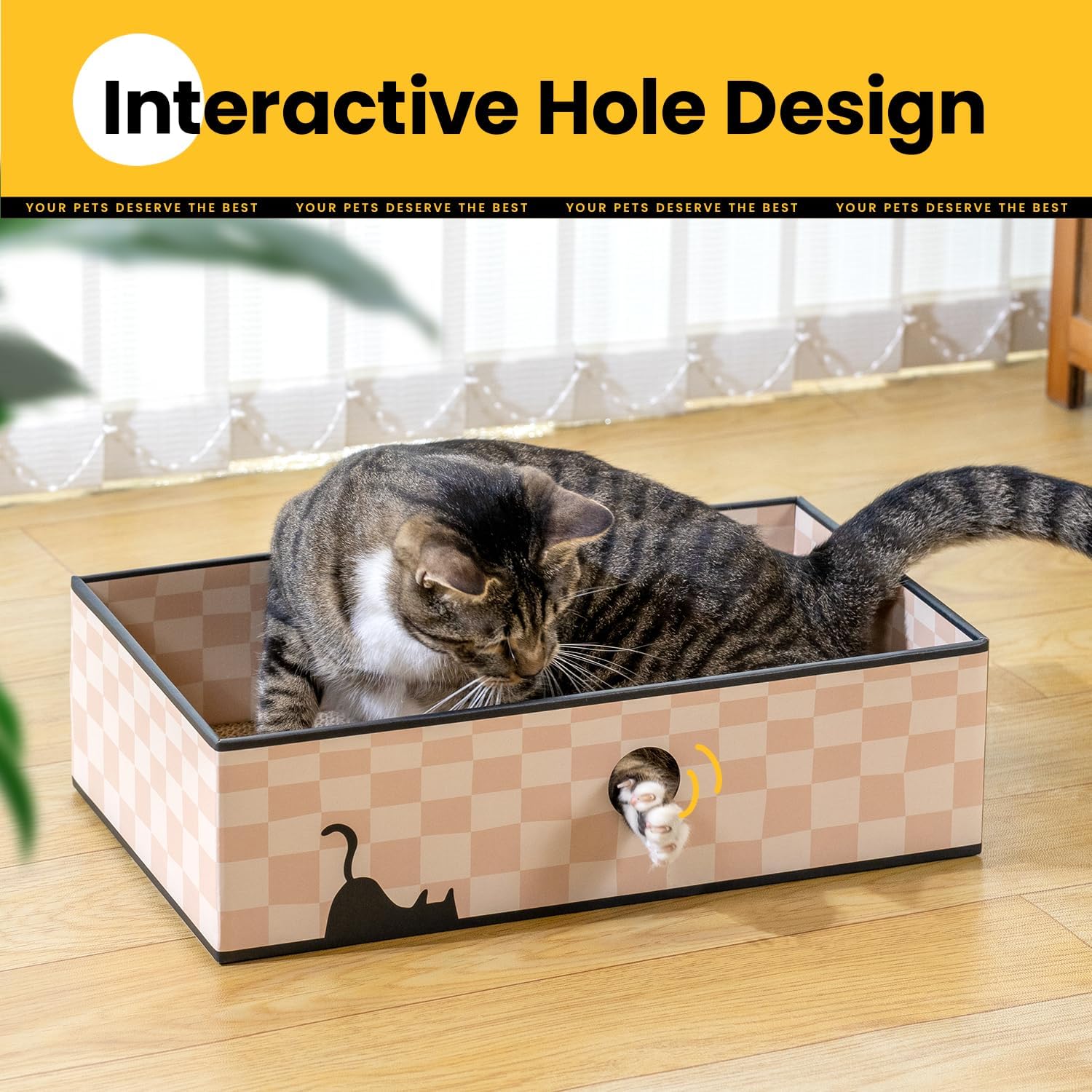 Thumbnail 2 de Conlun 5-Pack Cat Scratching Boards with Box (Large, Checkered) – Mess-Free Reversible Cardboard Scratch Pads