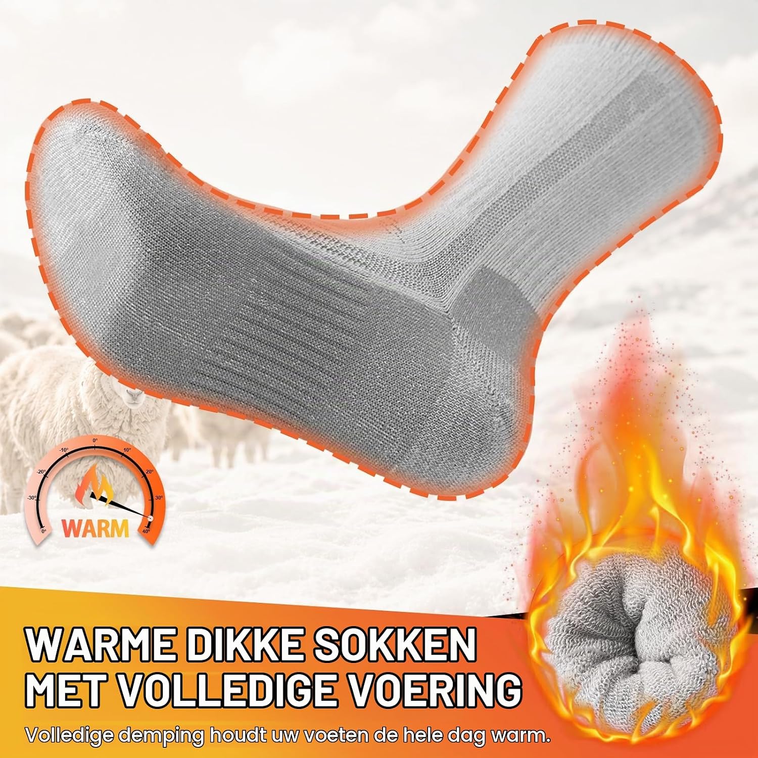 Thumbnail 6 de Veximora merinowollen wandelsokken, dik en gewatteerd, 3/5 paar