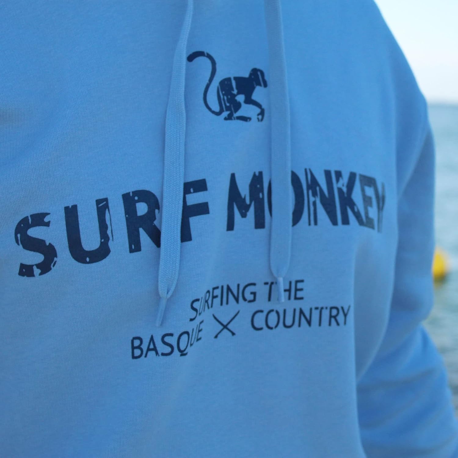 Detalle 2 de Surf Monkey Hoodie Felpa ecologica GOTS