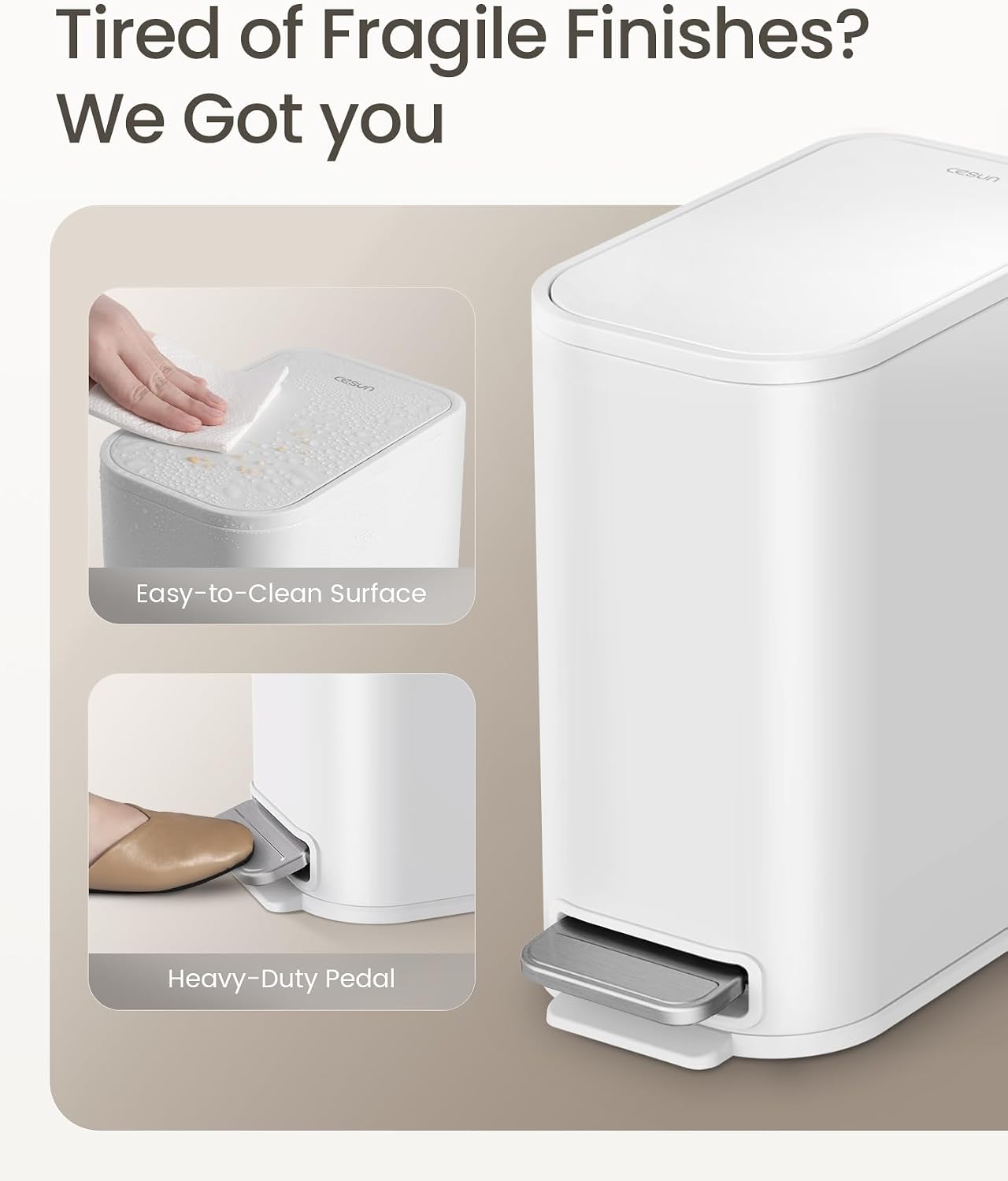 Detalle de Cesun Small Bathroom Trash Can 1.3 Gal
