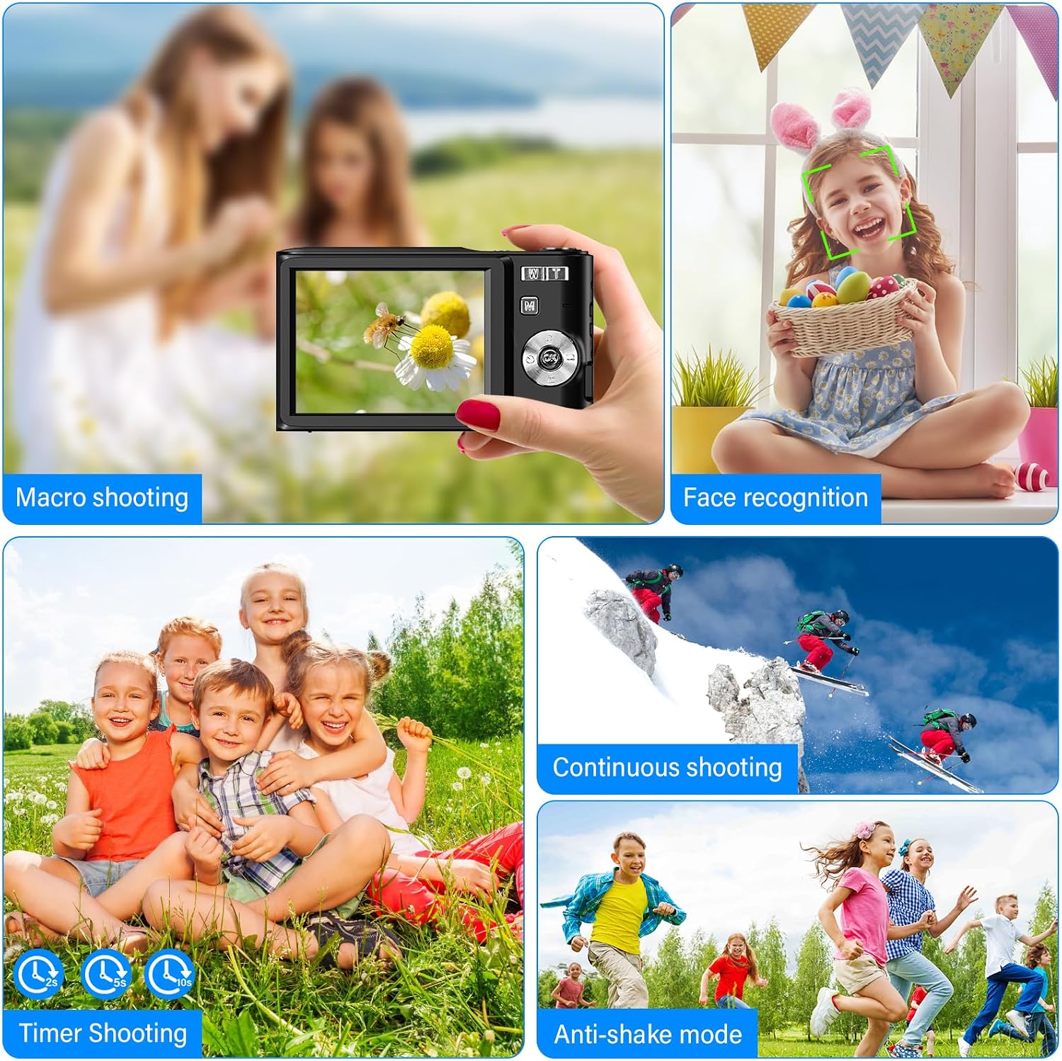 Thumbnail 4 de FAYIBUY Macchina Fotografica Digitale 50MP 1080P FHD, Zoom 16X, Batteria Ricaricabile, 32GB