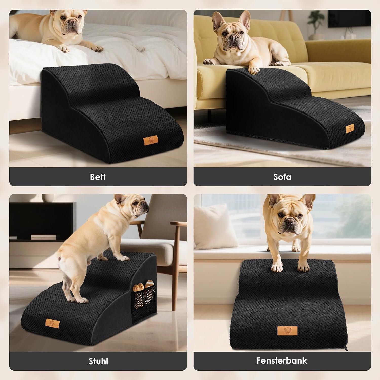 Thumbnail 6 de Thihome Hundetreppe 2 Stufen für Kleine Hunde 55 x 40 x 30 cm