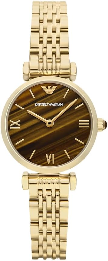 Detalle de Emporio Armani Armbanduhr mitgoldfarbenem Edelstahlgehäuse – 28 mm, Quarz, 3 ATM