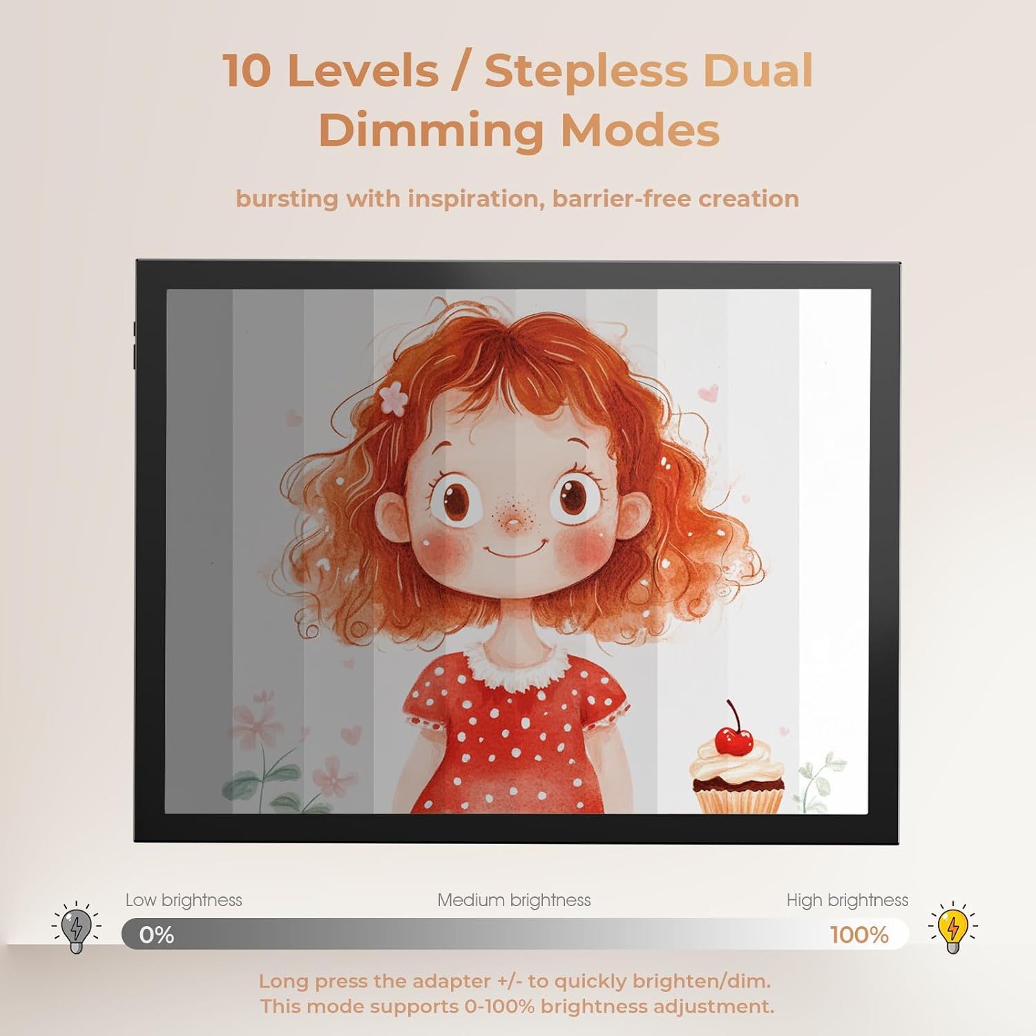 Thumbnail 1 de DONPODER A3 Light Box (Portable LED Light Pad) for Diamond Painting, Tracing & Crafts – 10 Brightness Levels, 5500 Lux, 42 x 32 cm