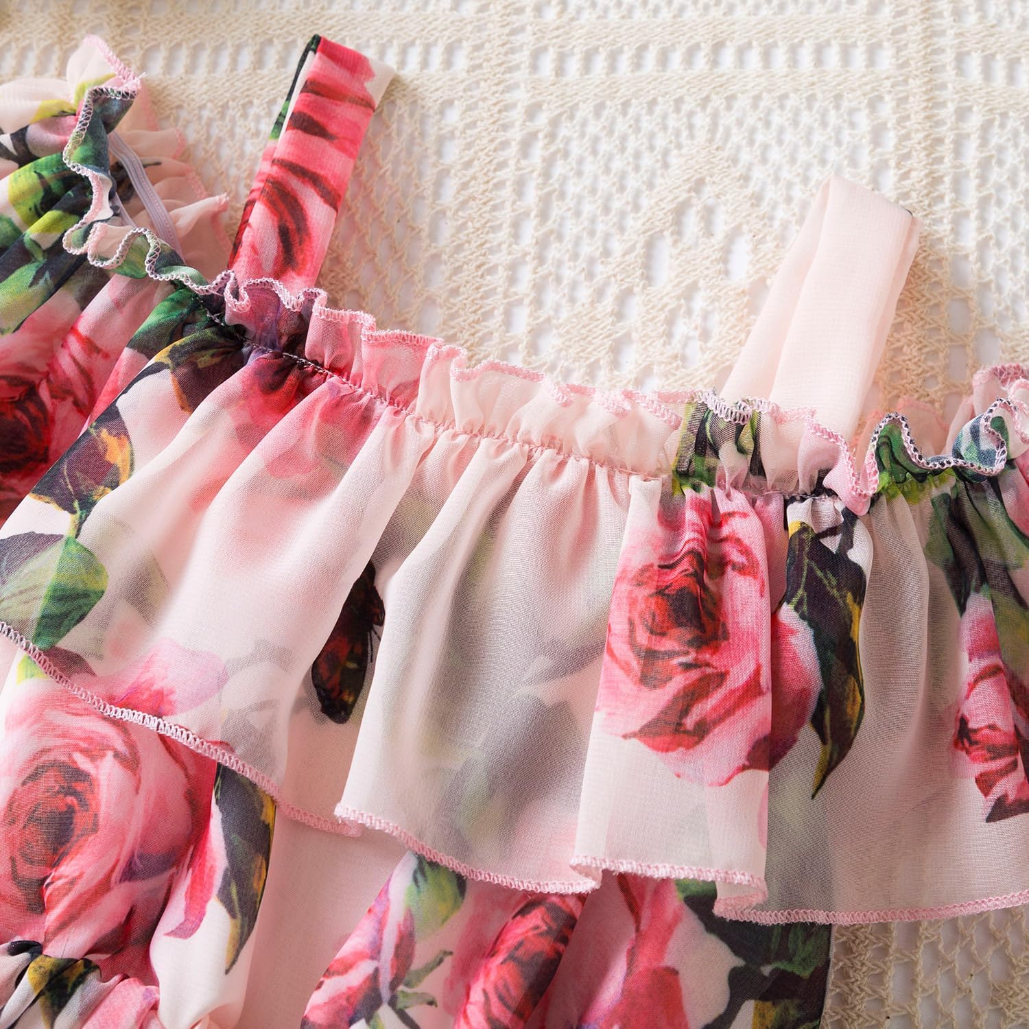 Detalle 2 de Girls floral off-shoulder dress 1-6