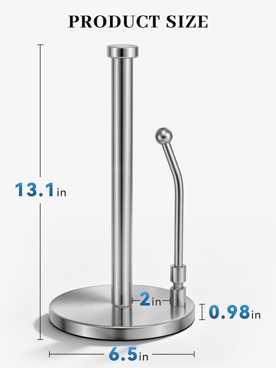Thumbnail 4 de SMARTAKE Stainless Steel Paper Towel Holder with Weighted Base and Non-Slip Suction