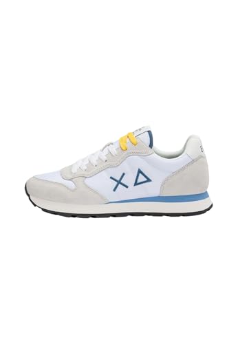 Detalle de SUN68 Tom Accessori Solidi da Uomo – Sneaker running in bianco/grigio/blu, 44 EU