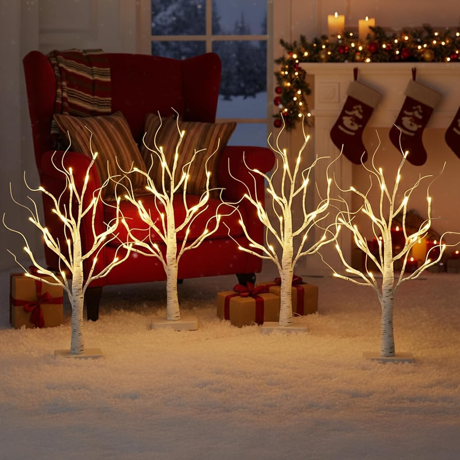 Thumbnail 6 de PEIDUO Lighted Birch Trees, 4-pack