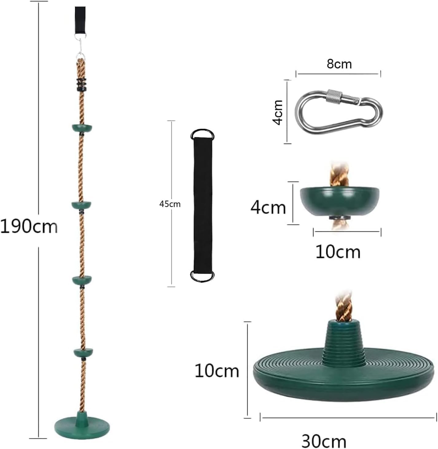 Thumbnail 1 de Ausbond Kletterseil-Schaukel für Kinder – Outdoor-Schaukel mit verstellbarer Seillänge bis 200 kg