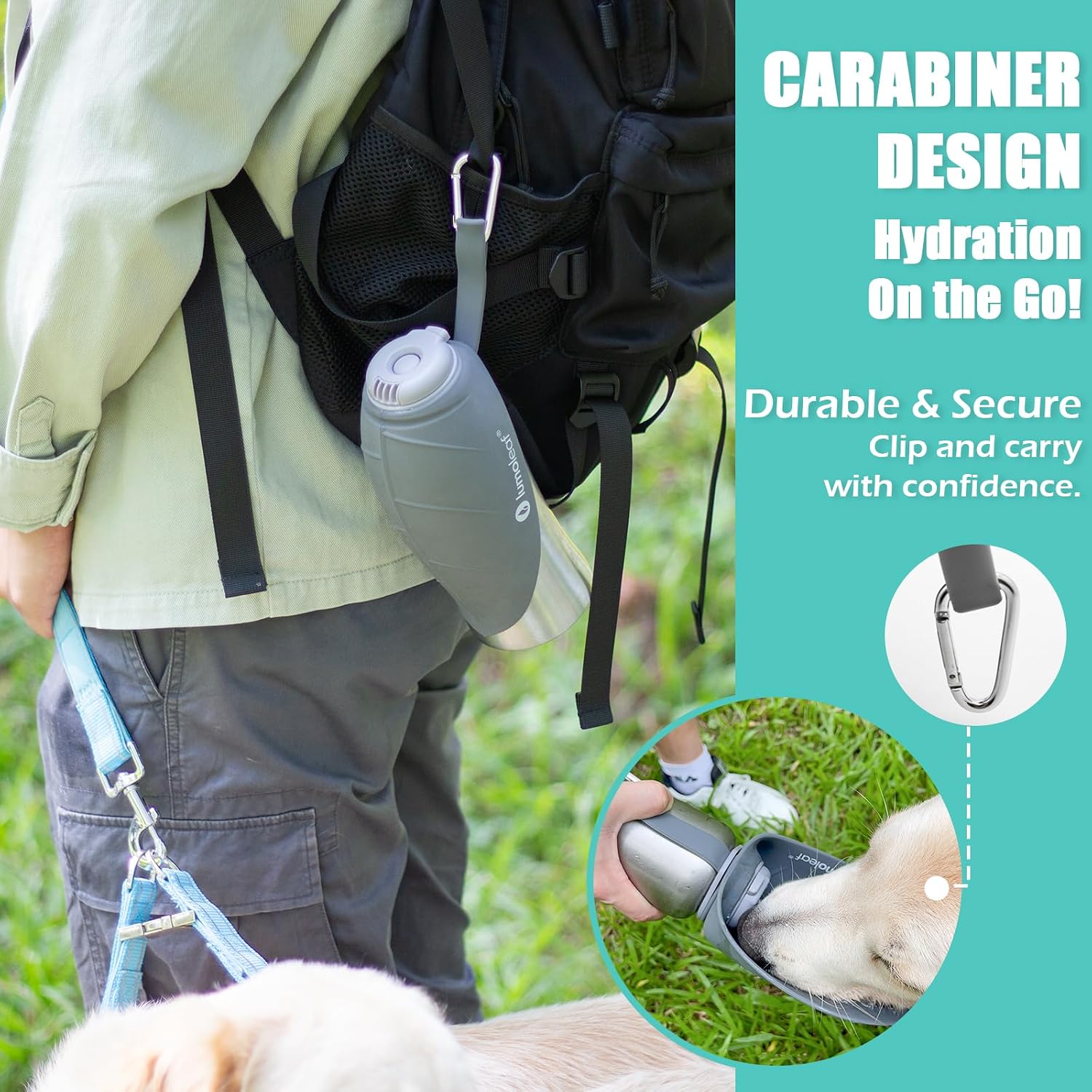 Detalle de LumoLeaf Portable Dog Water Bottles 800ml