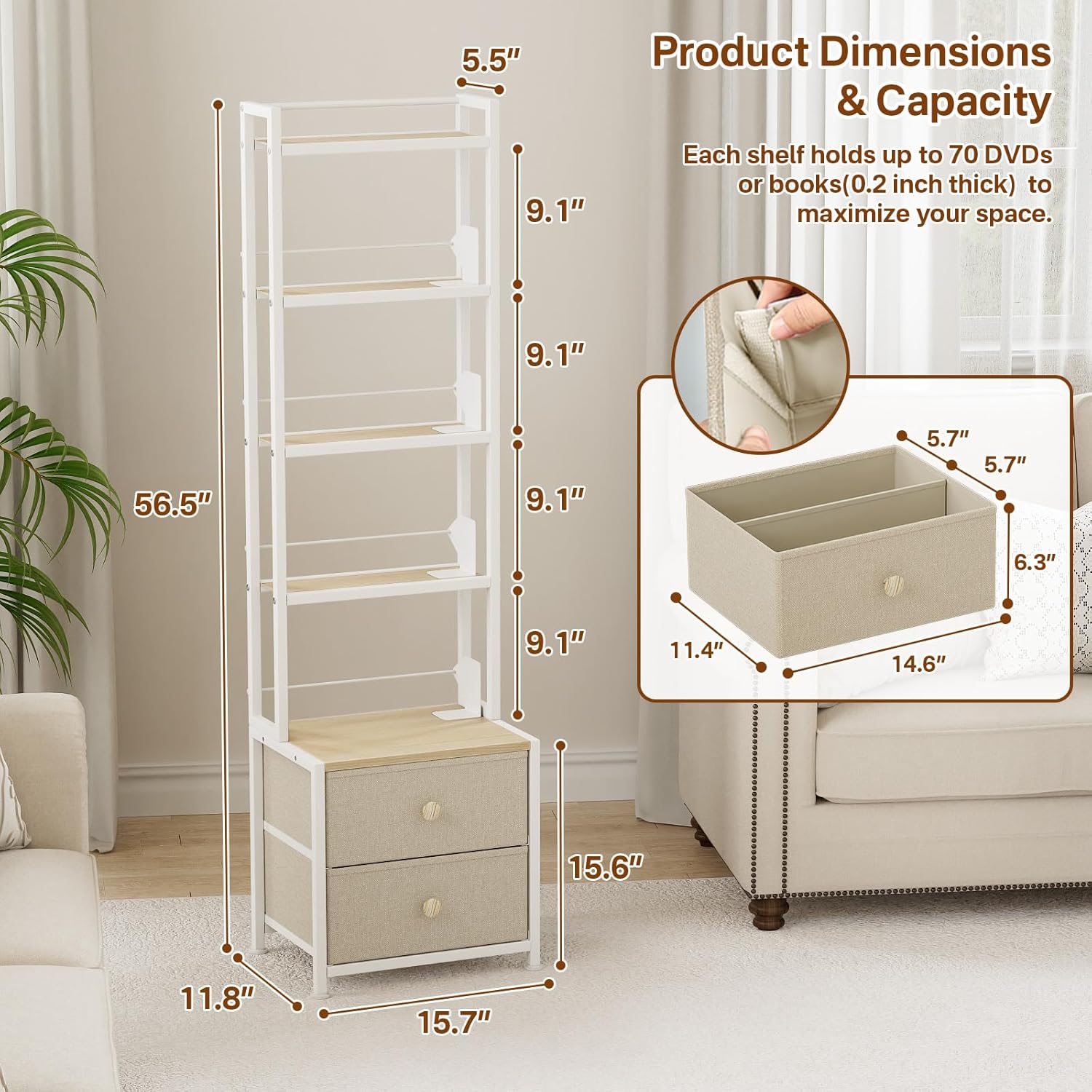 Thumbnail 2 de Epouseter CD Storage Rack 56.5 in 🗄