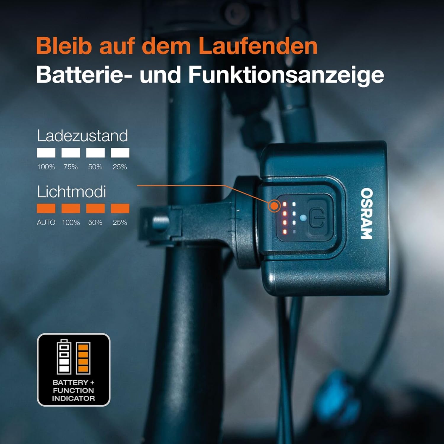 Thumbnail 5 de OSRAM LEDsBIKE COMPACT 100 Set – wiederaufladbares Fahrradlicht-Set mit Bremslicht, StVZO-konform