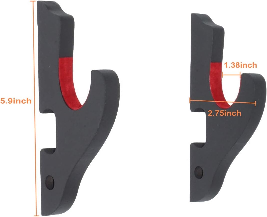 Thumbnail 1 de Velvet Padded Sword Hook Wall Mount Hanger (2-pack) for Katana, Wakizashi & Tanto