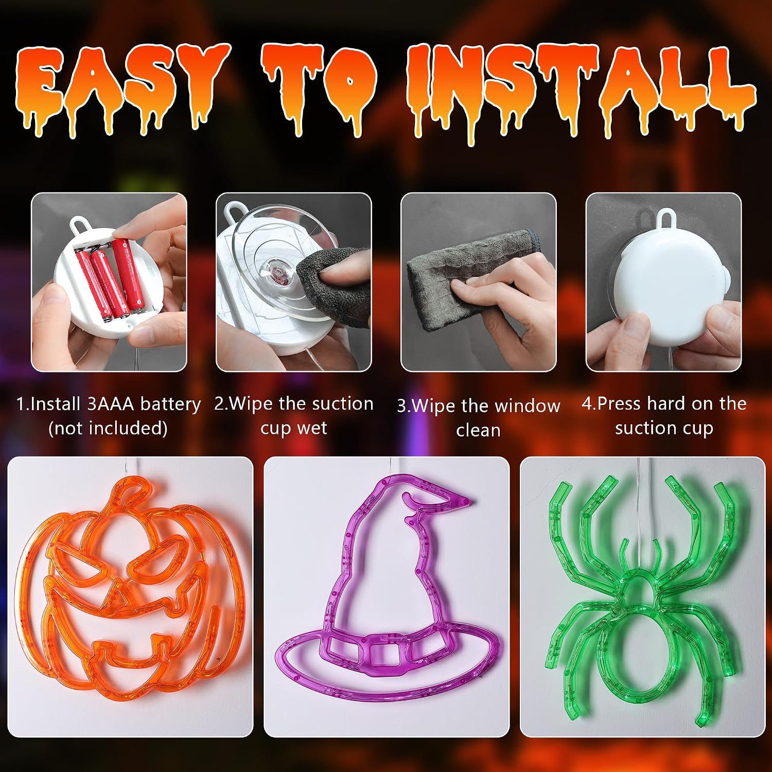 Detalle 2 de Joomer Halloween Window Lights 3-Pack