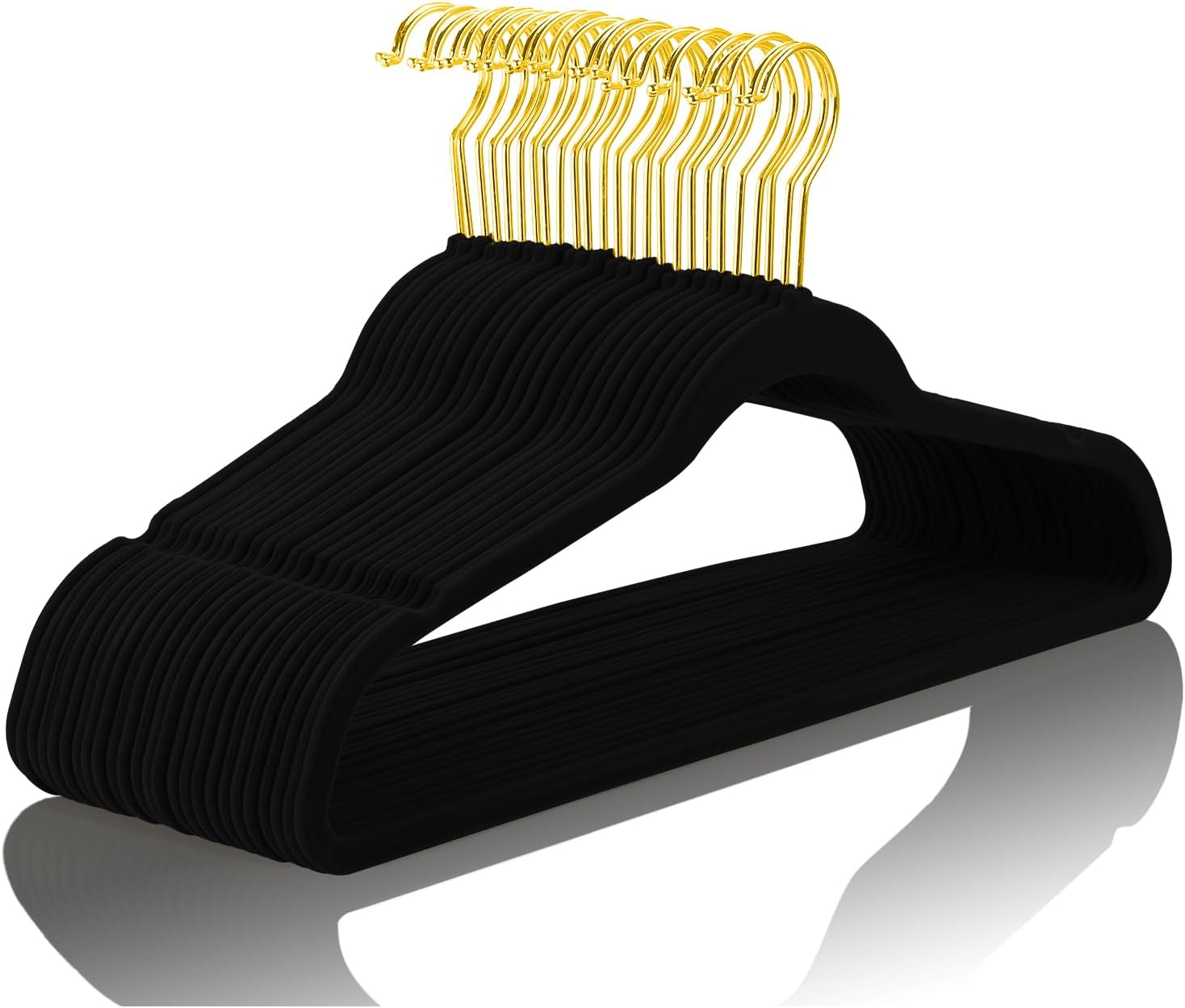 Detalle de MIZGI Premium Velvet Hangers 60-pack — non-slip