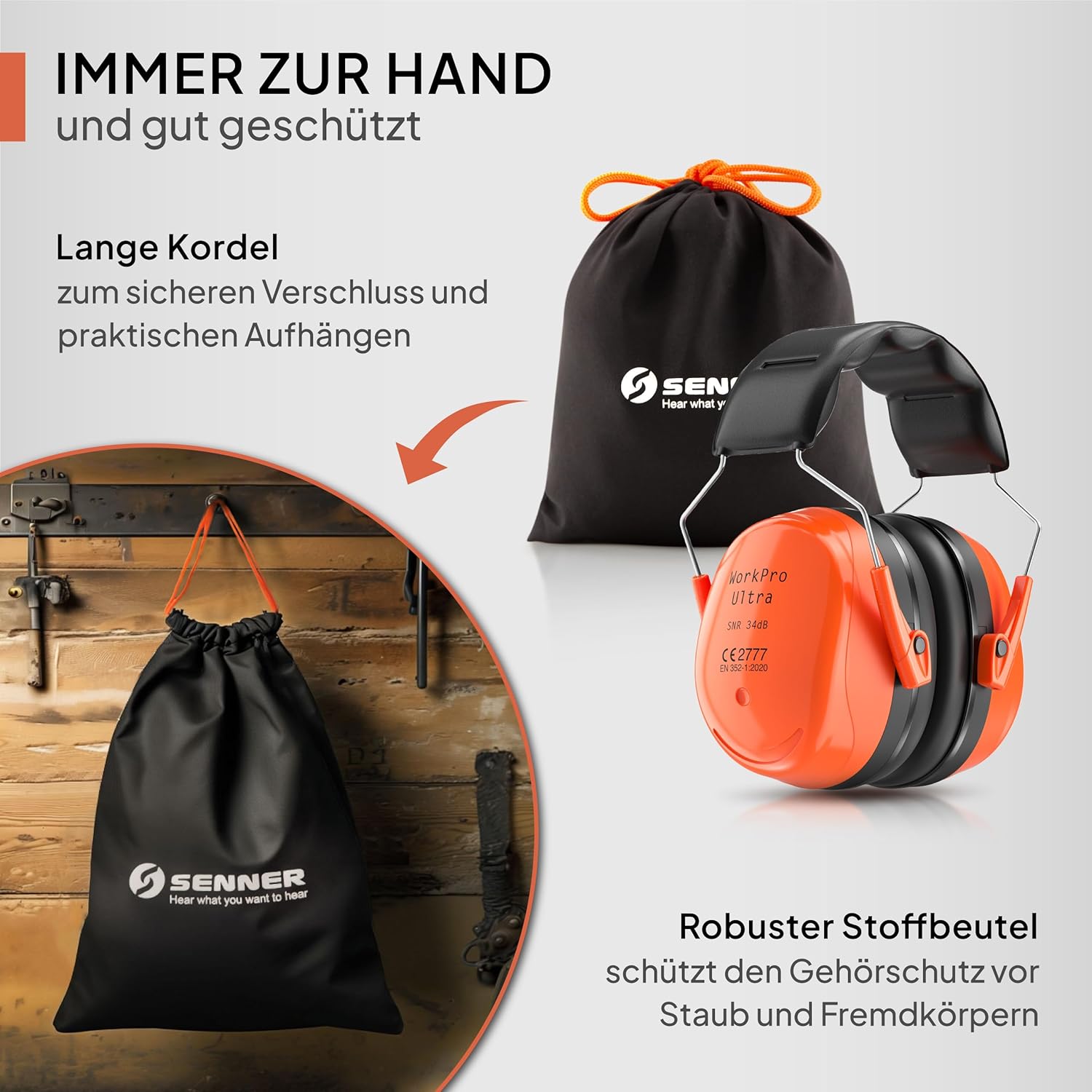 Thumbnail 6 de Senner WorkPro Ultra Gehörschutz (SNR 34 dB) – größenverstellbare Ohrenschützer für Arbeit & Freizeit
