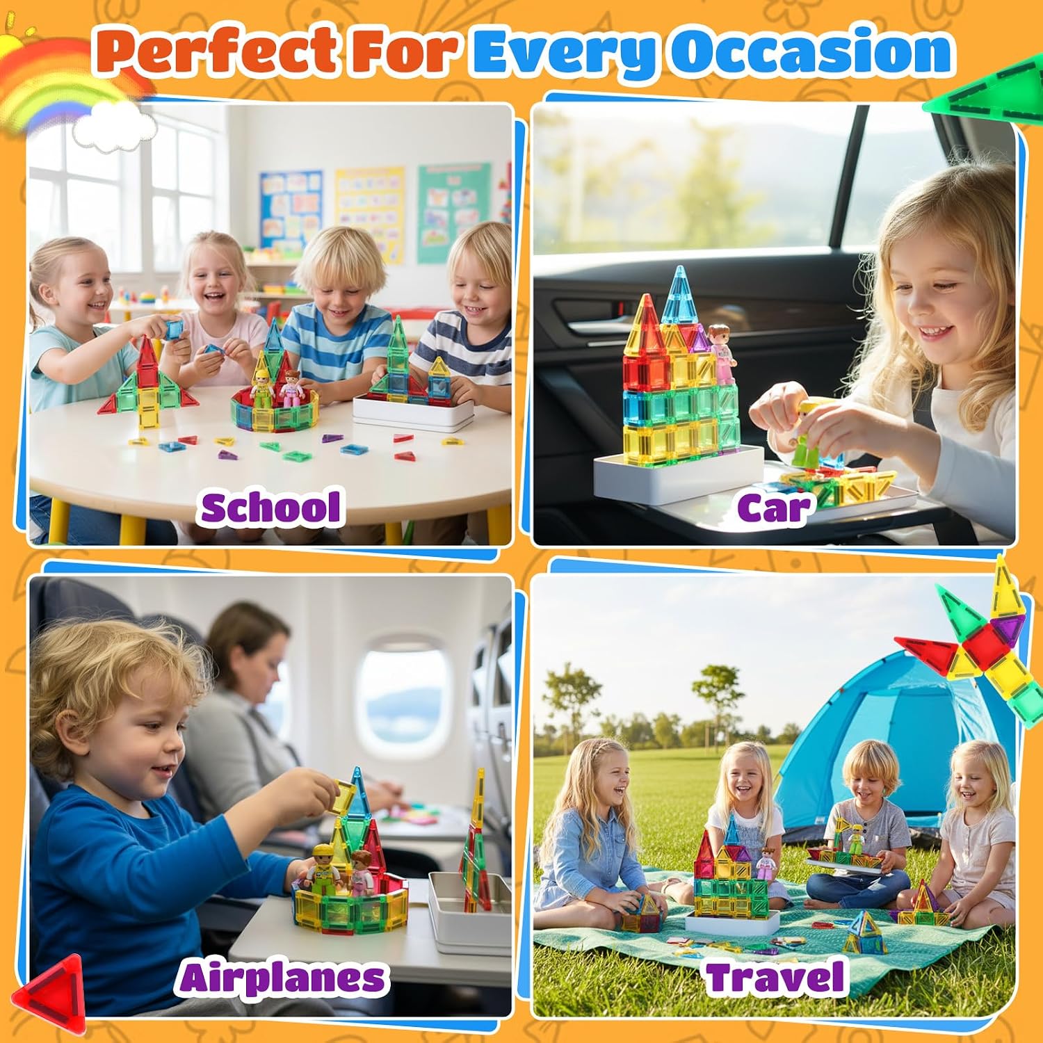 Detalle de GAGAKU Travel Mini Magnetic Tiles 50PCS