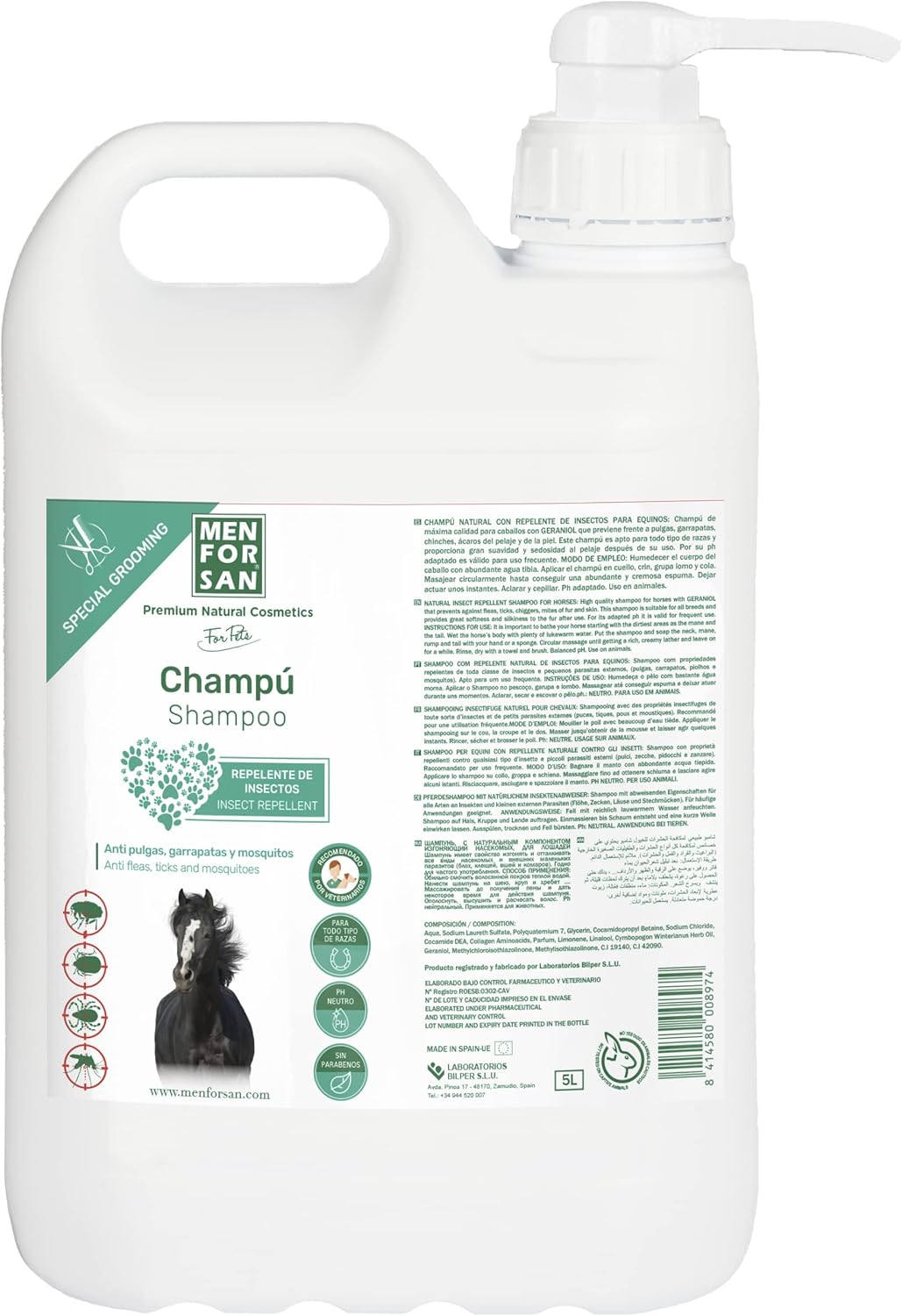 Thumbnail 2 de MENFORSAN Champú anti insectos caballos 5L