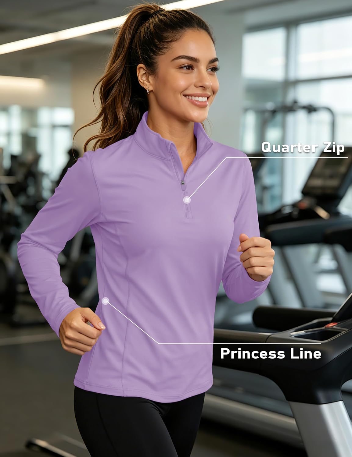 Detalle de MAGCOMSEN Women's Quarter-Zip Polyester Shirt